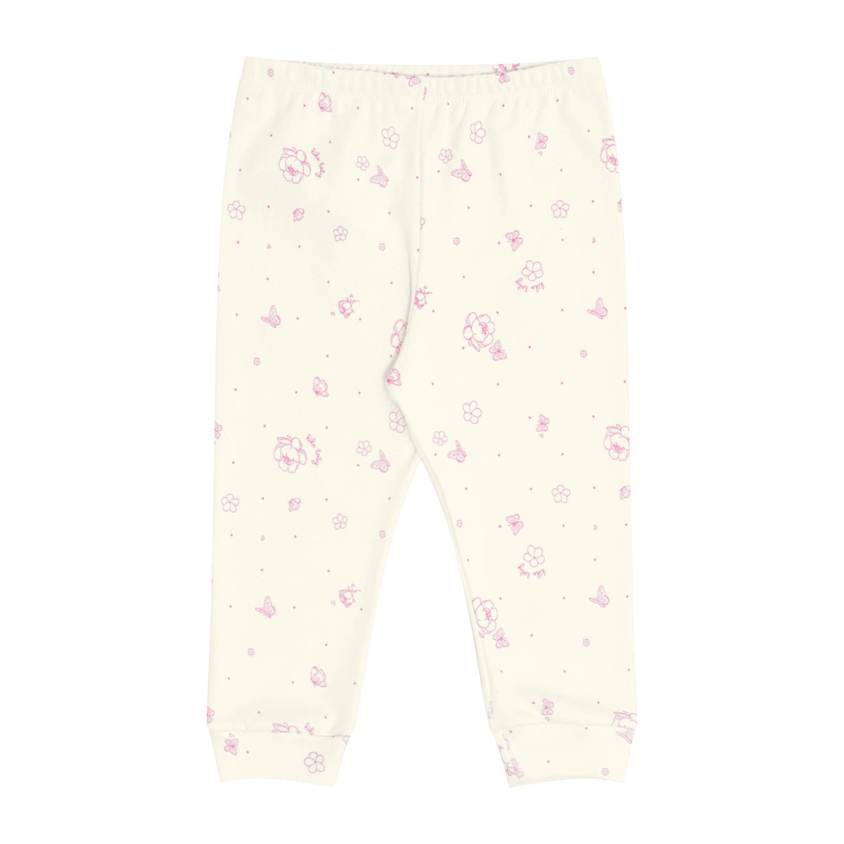 Calça Bebê Menina Suedine Flores Off - Kiko Baby