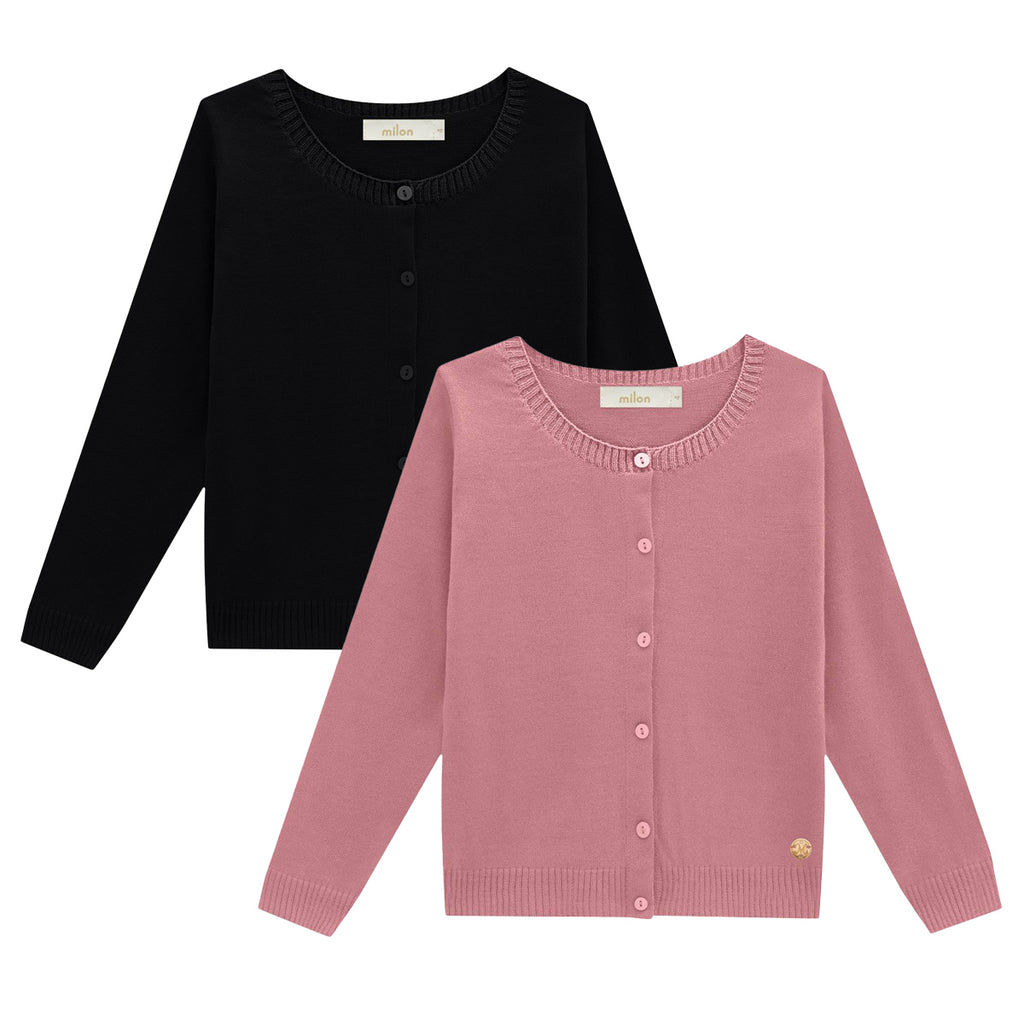 Casaco Infantil Menina em Tricot - Milon