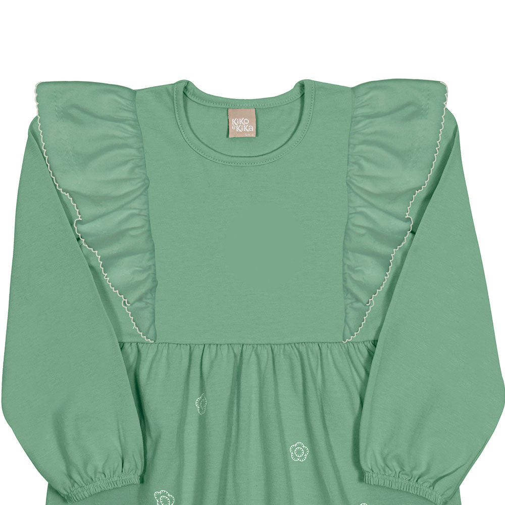 Vestido Infantil Menina Meia Malha Flores - Kiko e Kika