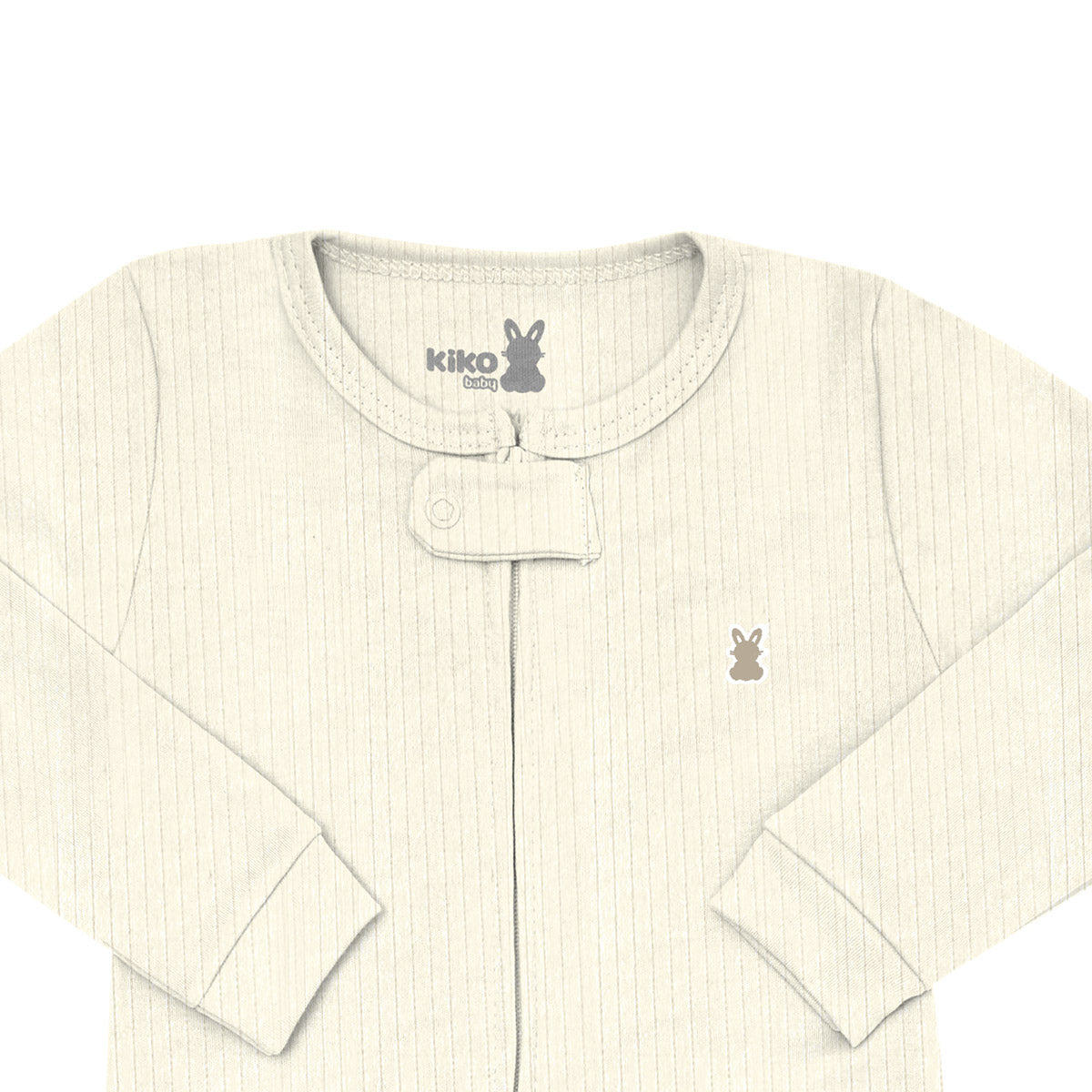 Macacão Bebê Canelado em Suedine C/ Zíper - Kiko Baby