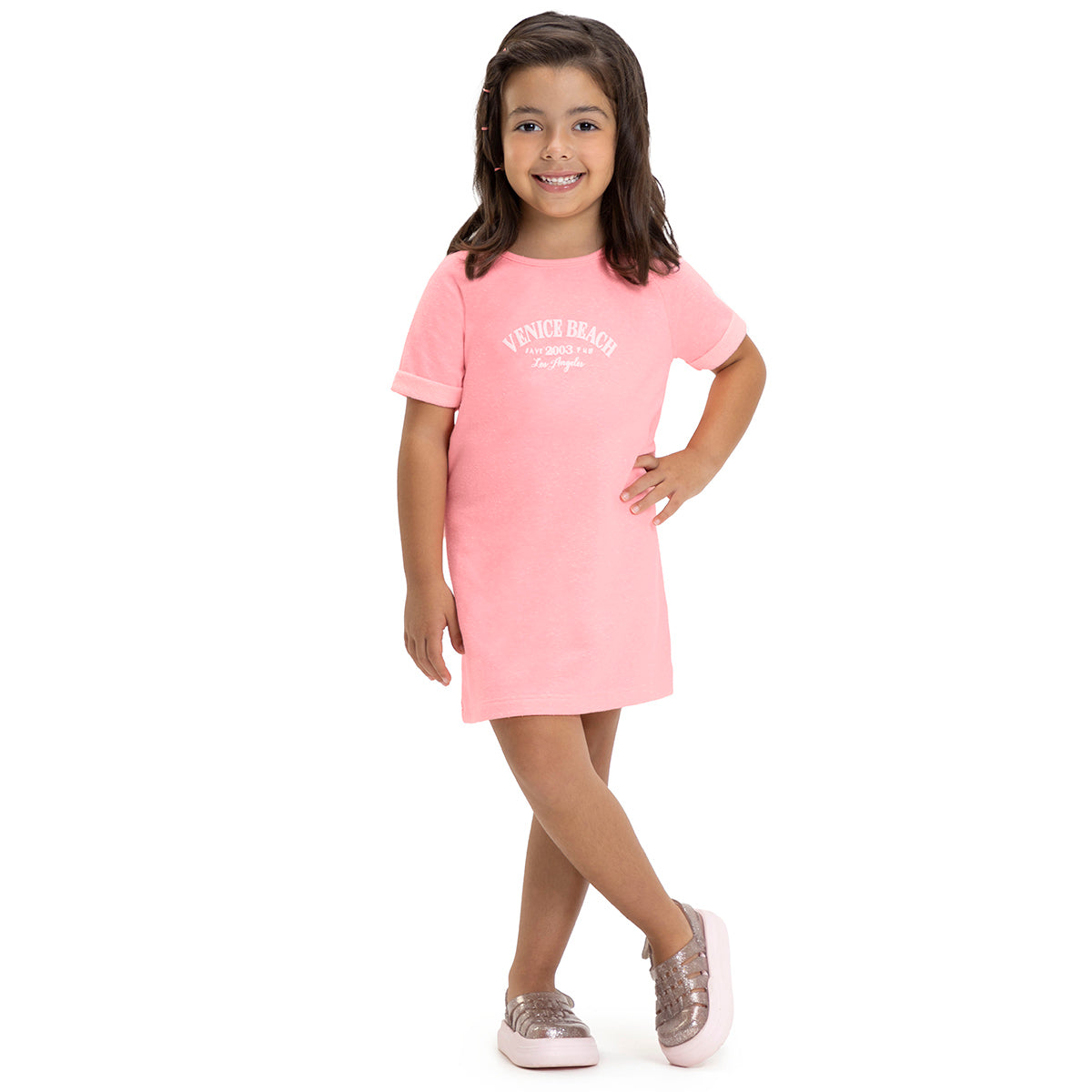 Vestido Infantil Venice Beach Moletinho Neon - Have Fun