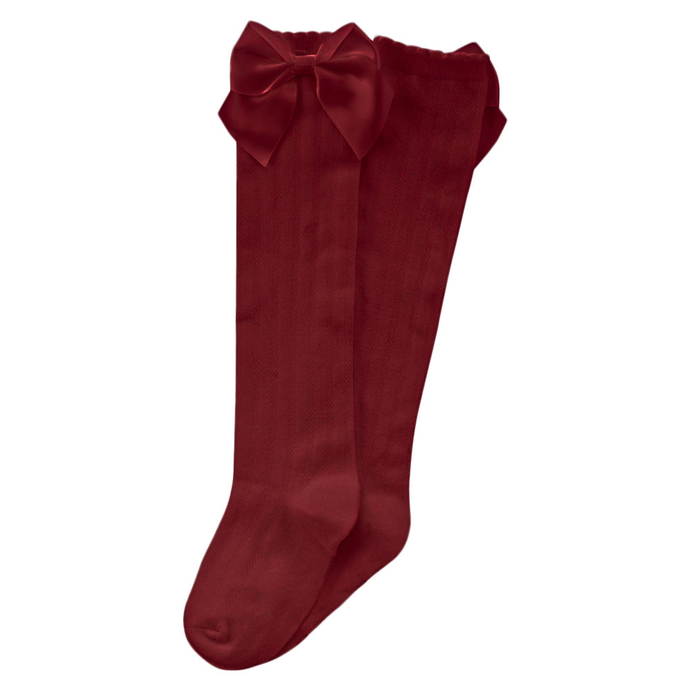 Meia 3/4 Lisa Com Laço Bebê Infantil - Pimpolho