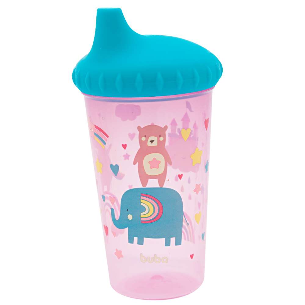 Copo de Transição Bebê Antivazamento (12+ Meses) 300ml Rosa - Buba