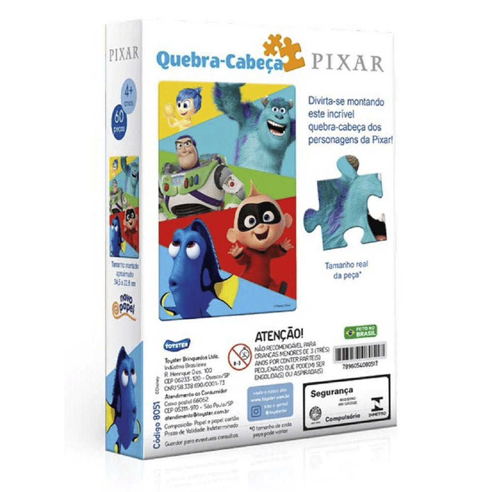 Quebra-Cabeça Disney Pixar 60 Peças - Toyster