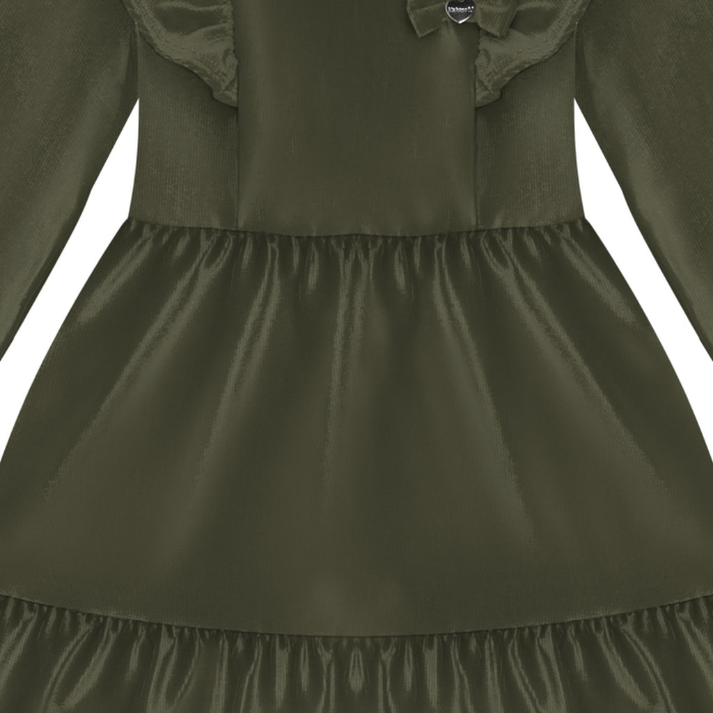 Vestido Infantil em Malha Veludo - Alakazoo