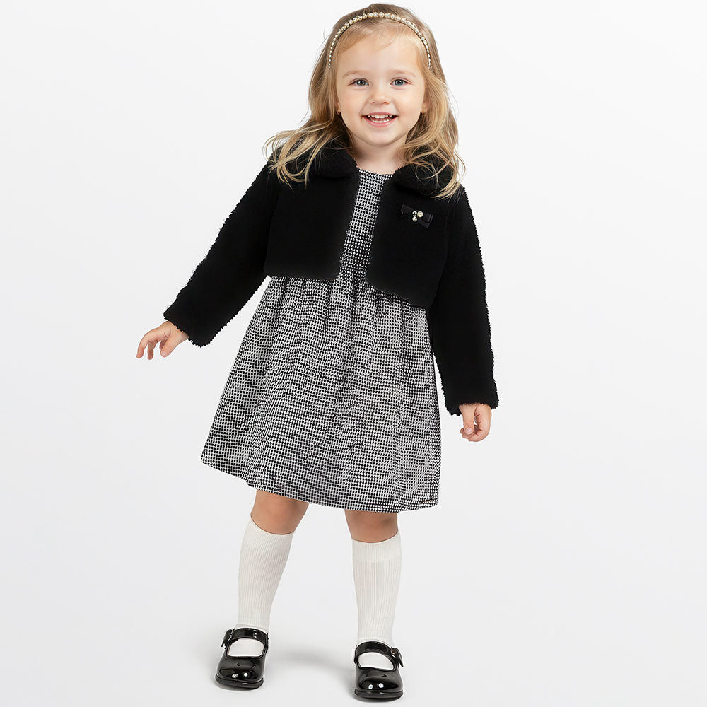 Vestido Infantil Pied de Poule Com Bolero - Alakazoo