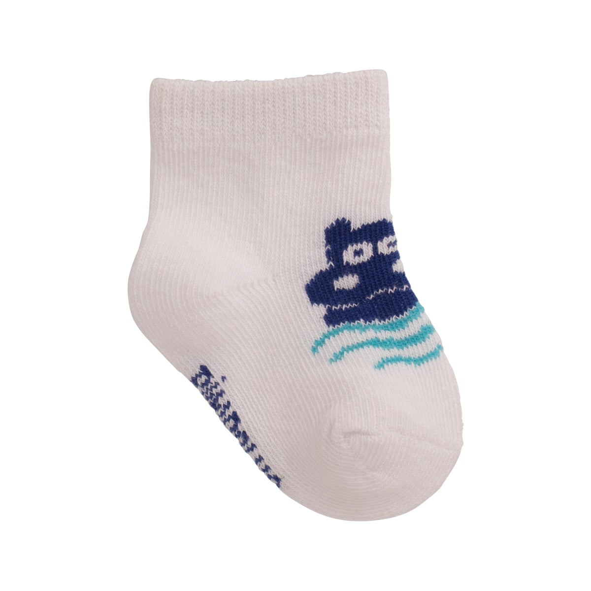 Kit 3 Pares Meia Cano Médio Bebê Menino RN Hipopótamo - Pimpolho