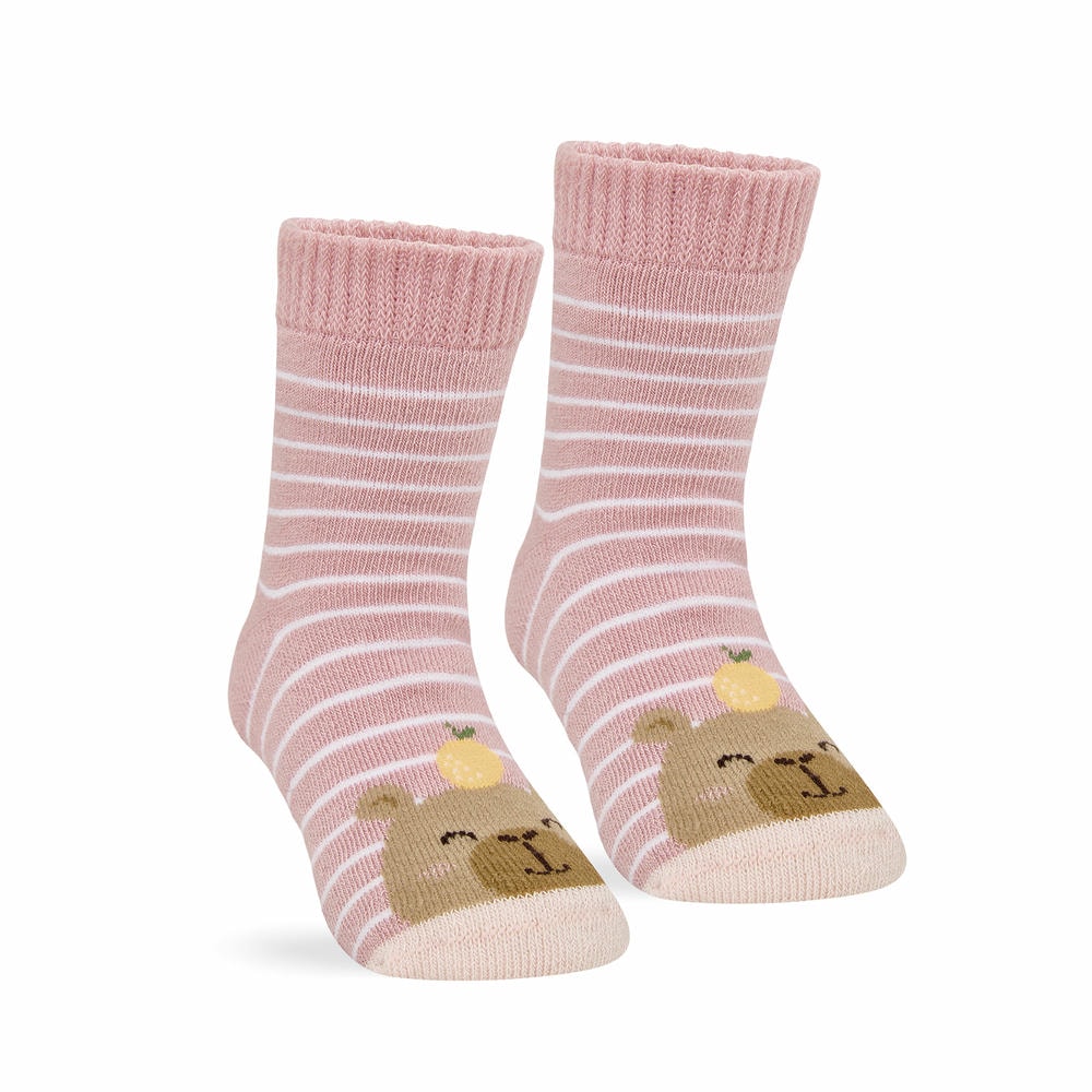 Meia Atoalhada Inverno Bebê Menina Urso - Selene