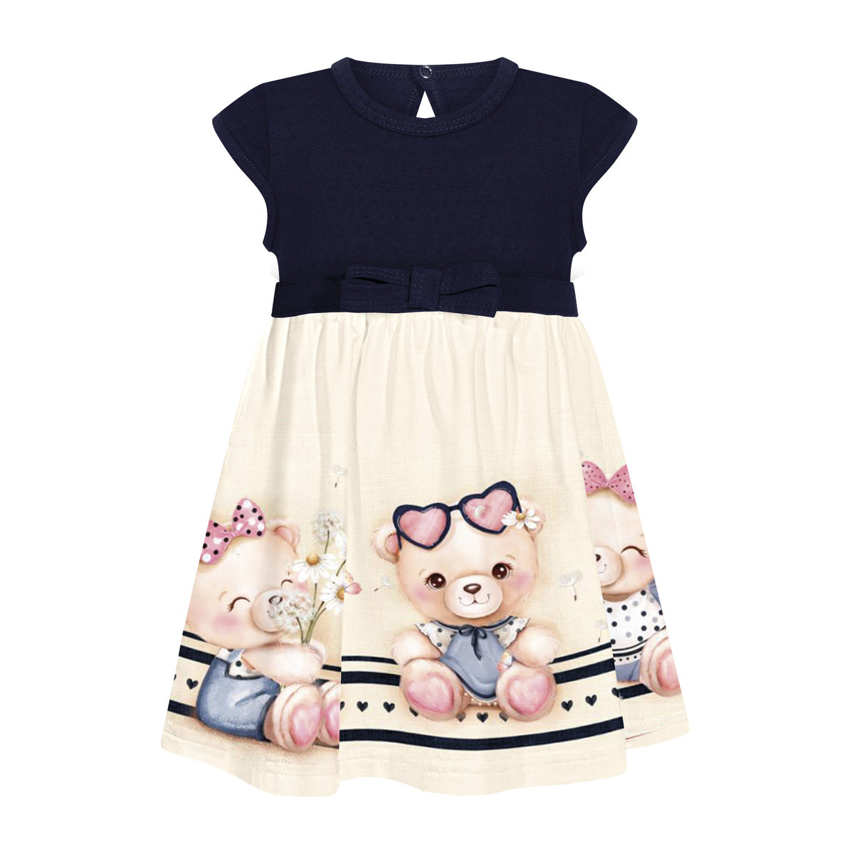 Vestido Bebê Malha e Moletinho Soft Ursinha - Alakazoo