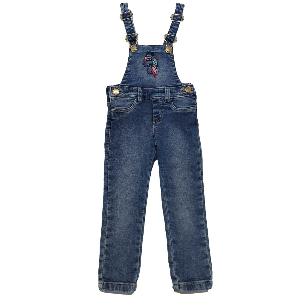 Jardineira Jeans Menina Unicórnio - Dmenor