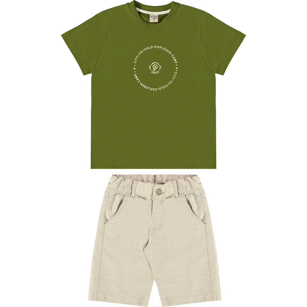 Conjunto Camp Meia Malha e Bermuda Tecido Eco - Have Fun