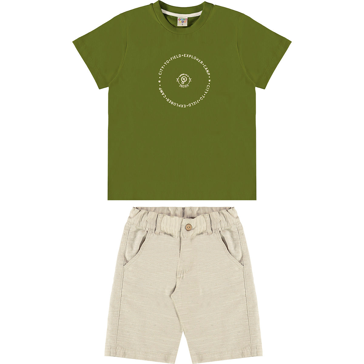Conjunto Camp Meia Malha e Bermuda Tecido Eco - Have Fun