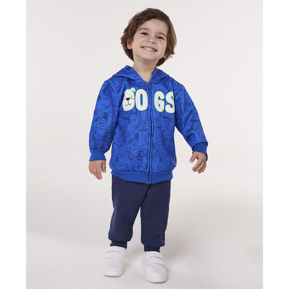 Conjunto Infantil Menino Moletom Peluciado Dogs - Kiko e Kika