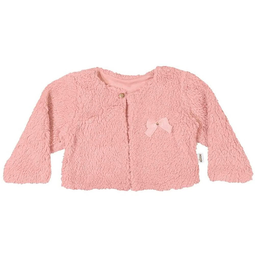 Casaco / Bolero em Pelo e Meia Malha Penteada Rosa - Elian