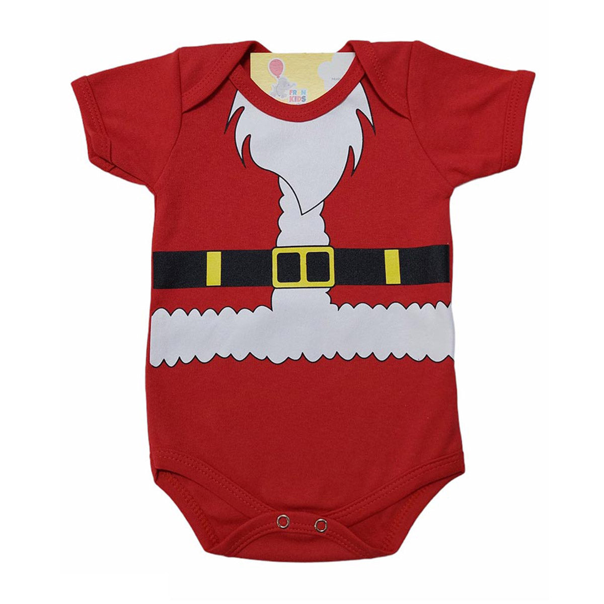 Body Manga Curta Bebê Menino Natal Papai Noel