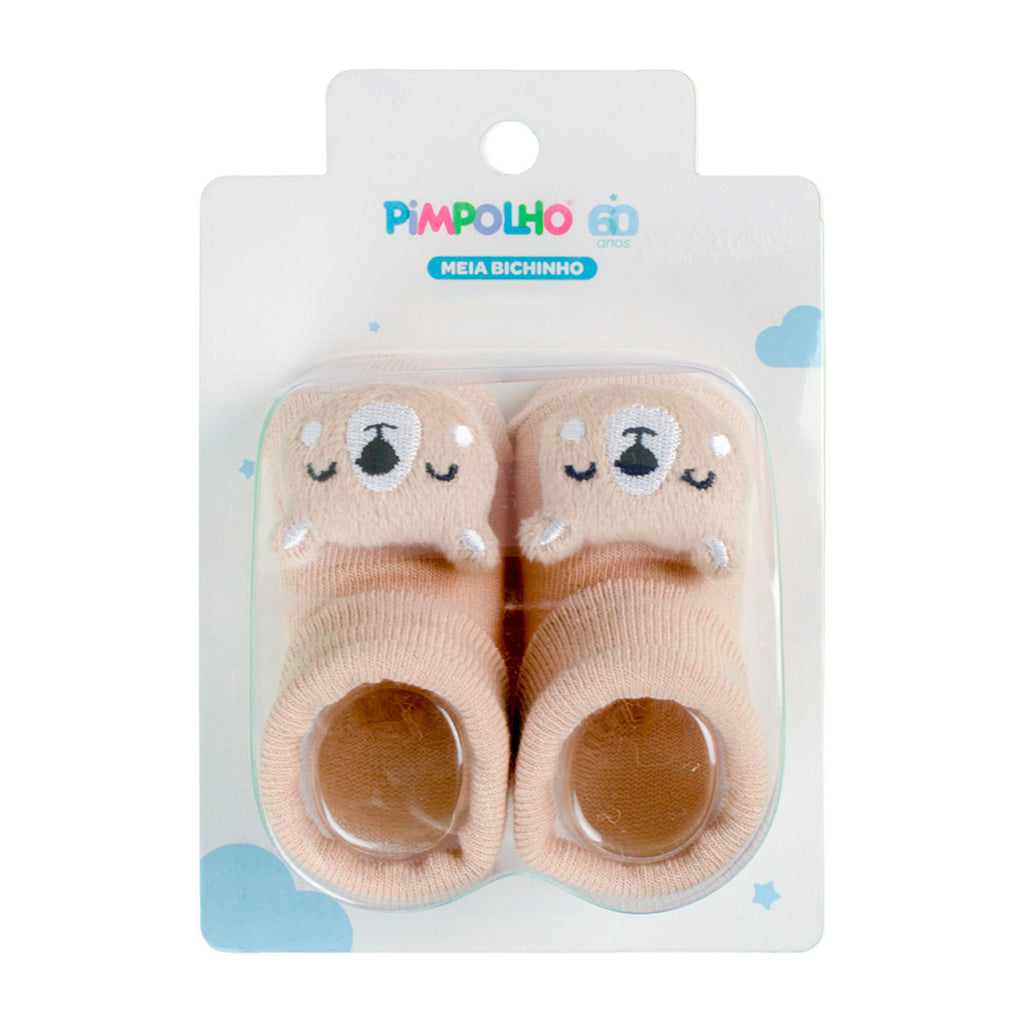 Meia Bichinho Bebê Unissex 00-15 Urso - Pimpolho