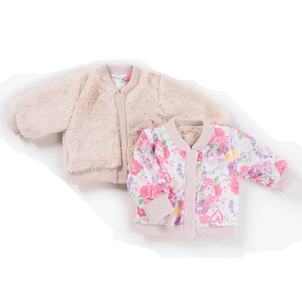 Jaqueta Bomber de Pele Reversível Rosa Pó - Bebelândia