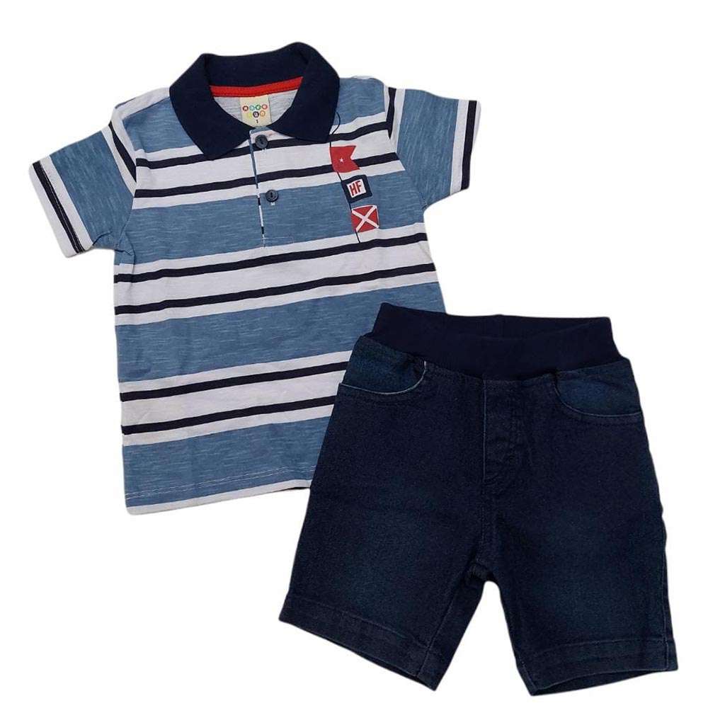 Conjunto Polo Flame e Bermuda Jeans - Have Fun