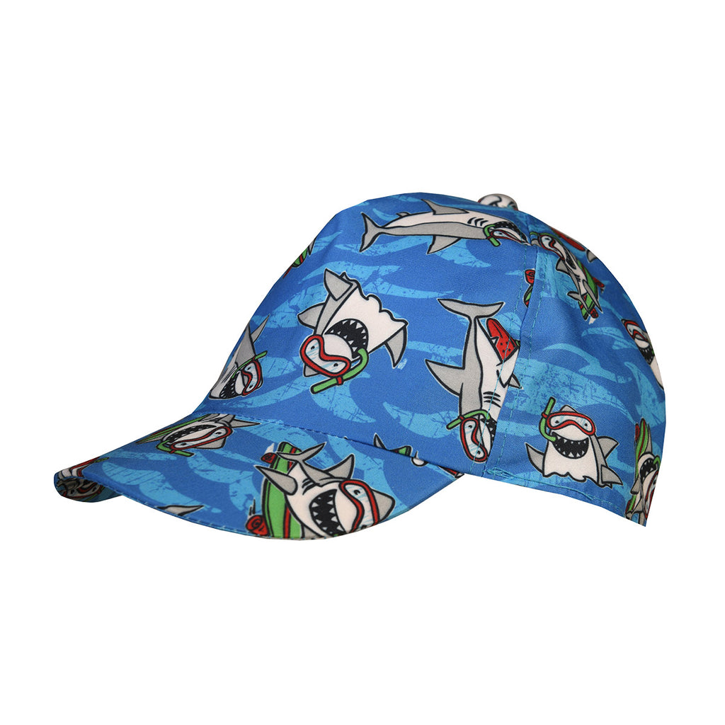 Boné Infantil Menino Proteção UV 50+ Tubarão - Everly