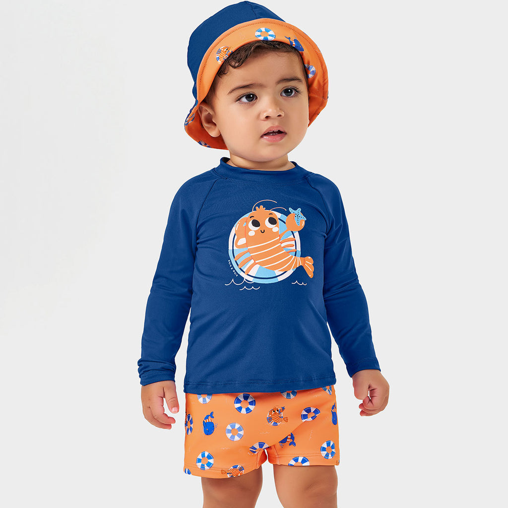 Conjunto Menino Proteção UV 50+ Camiseta e Sunga - Kiko e Kika