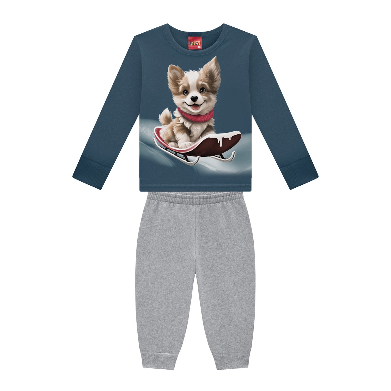Conjunto Infantil Menino Moletom Peluciado Cachorro - Kyly