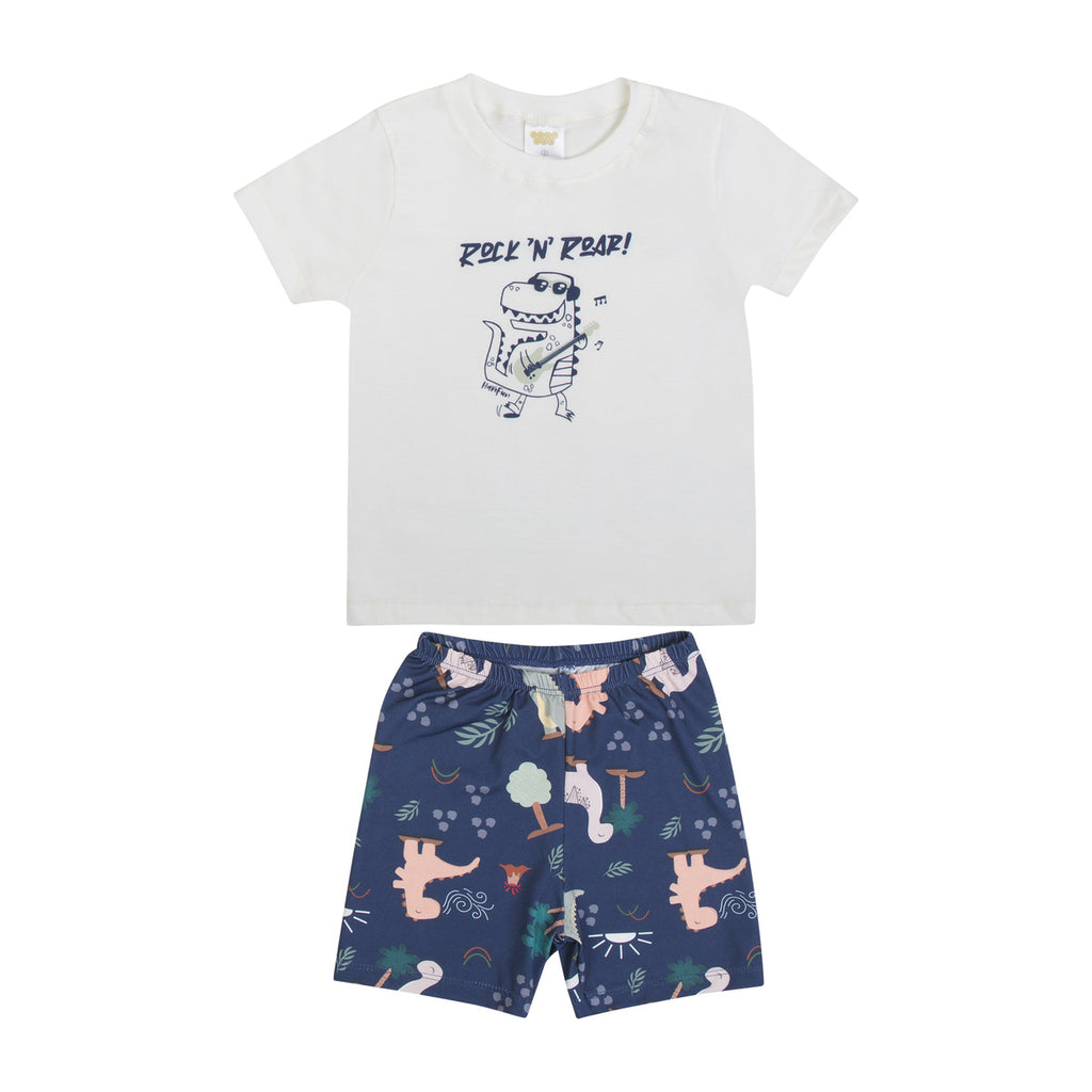 Pijama Menino Rock Roar Dino Brilha no Escuro - Have Fun