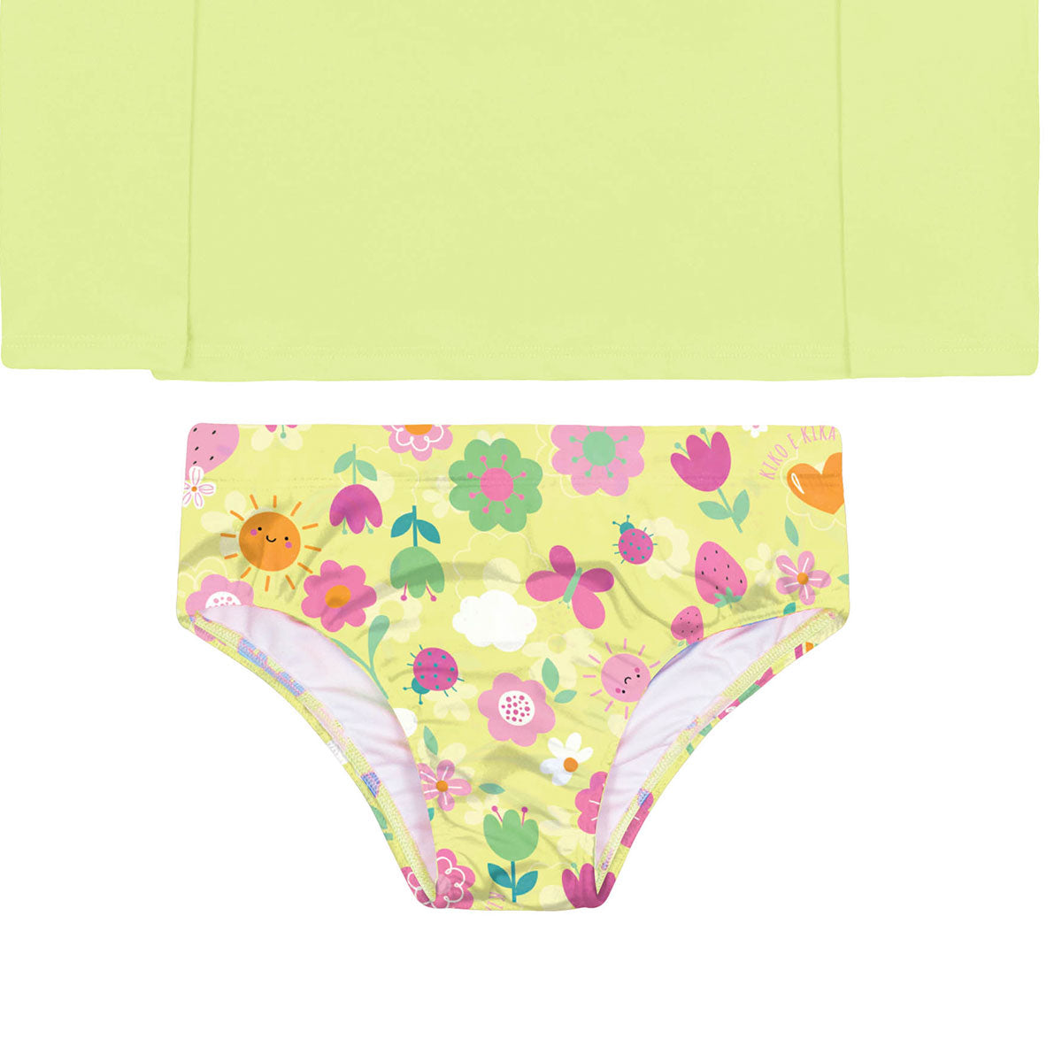 Conjunto Infantil Menina Proteção UV50+ Flores - Kiko e Kika
