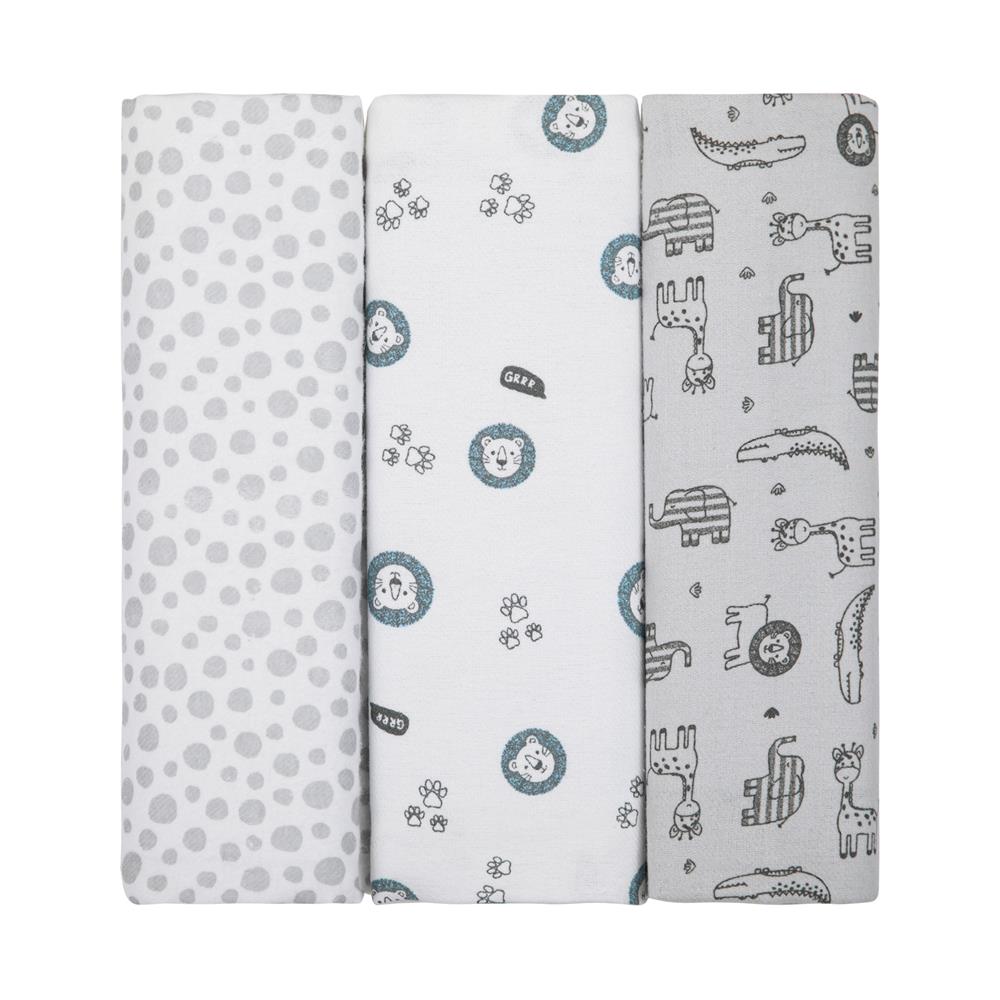 Cueiro Flanelado Estampado 1,0Mx80CM C/3 UN Selva - Papi