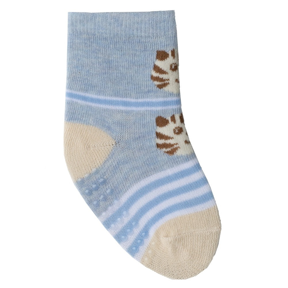 Kit 3 Pares Meia Antiderrapante Menino 16-20 Tigre - Pimpolho