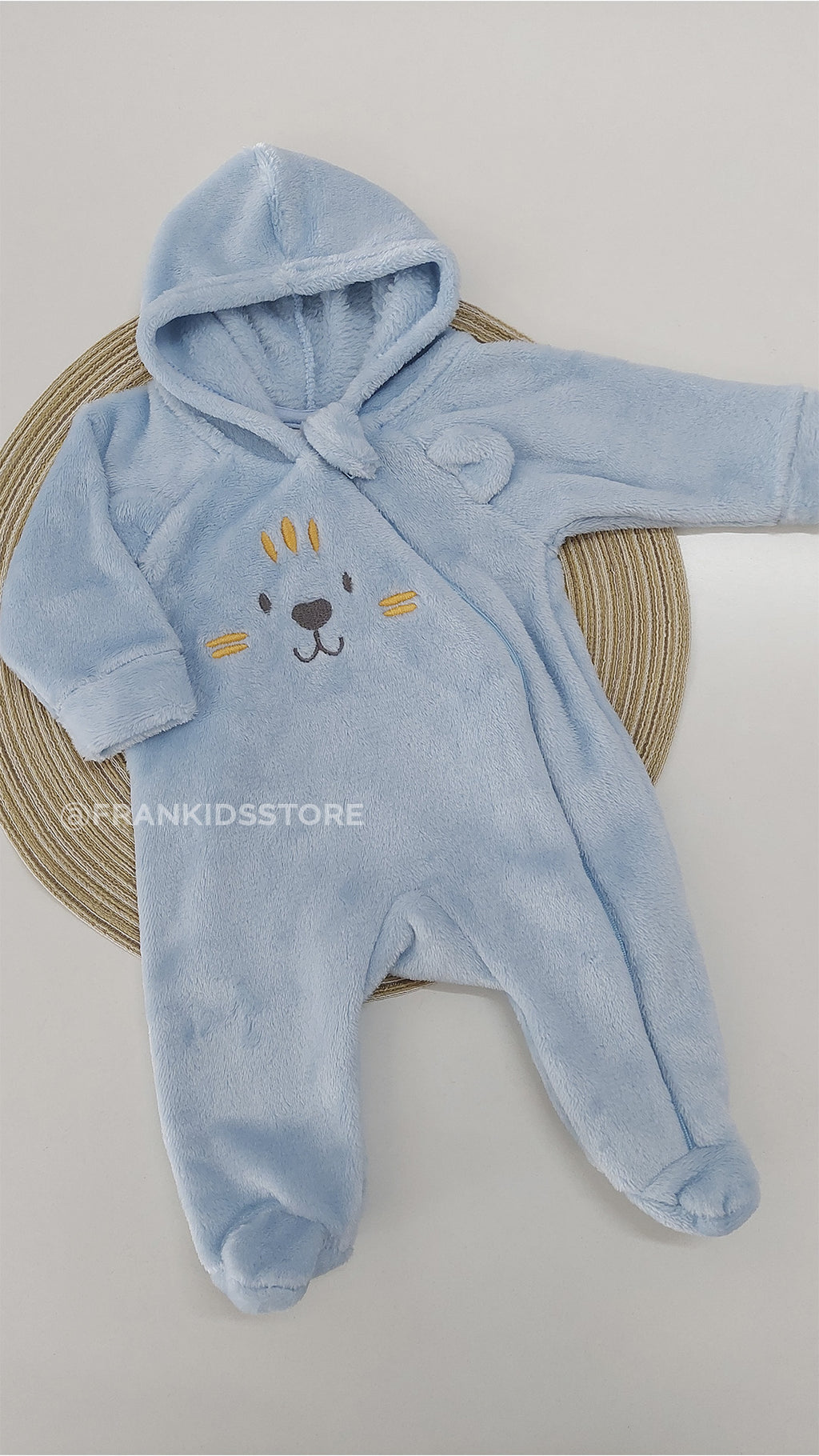 Macacão Bebê Menino em Pelo Fleece Com Capuz - Kiko Baby
