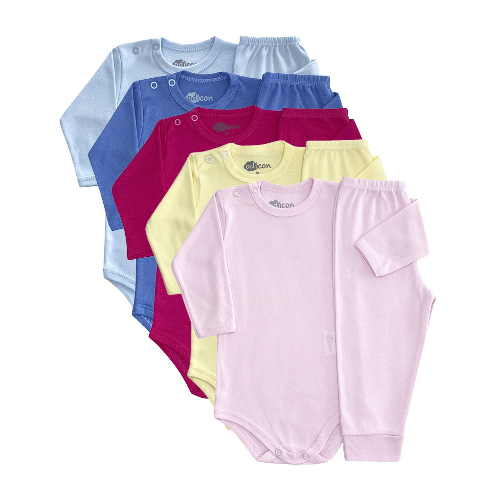 Conjunto Pijama Suedine Bebê Liso Body e Calça - Odicon