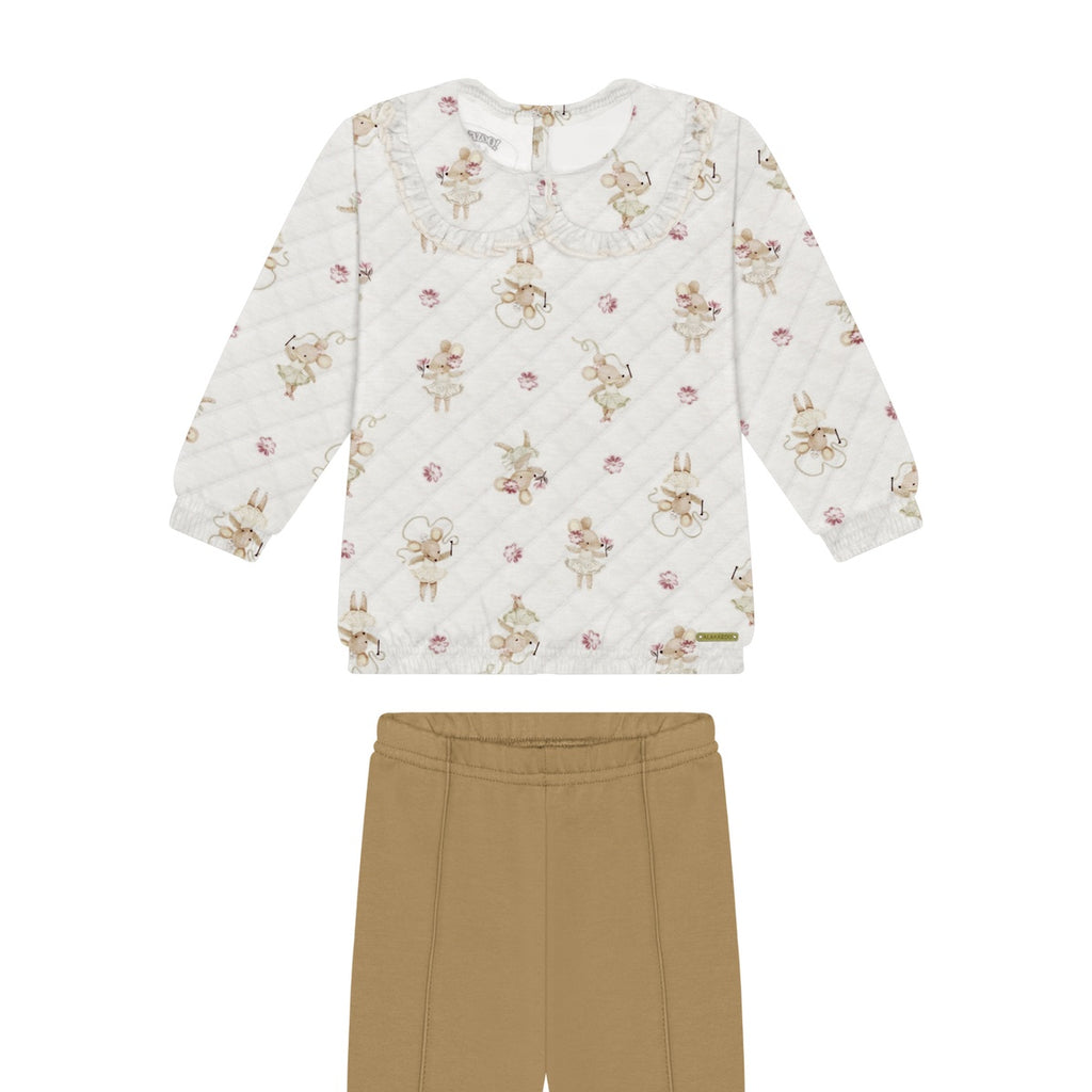 Conjunto Menina Moletom Molecotton Peluciado - Alakazoo