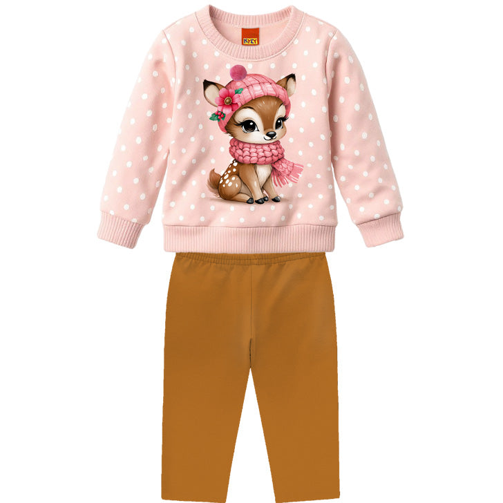 Conjunto Menina Moletom Peluciado e Legging Molicotton - Kyly