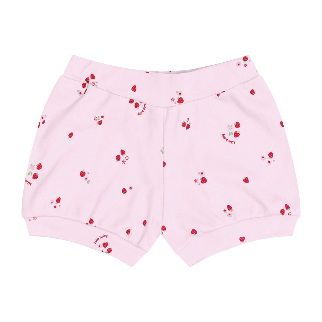 Short Bebê Menina em Suedine Morangos - Kiko Baby
