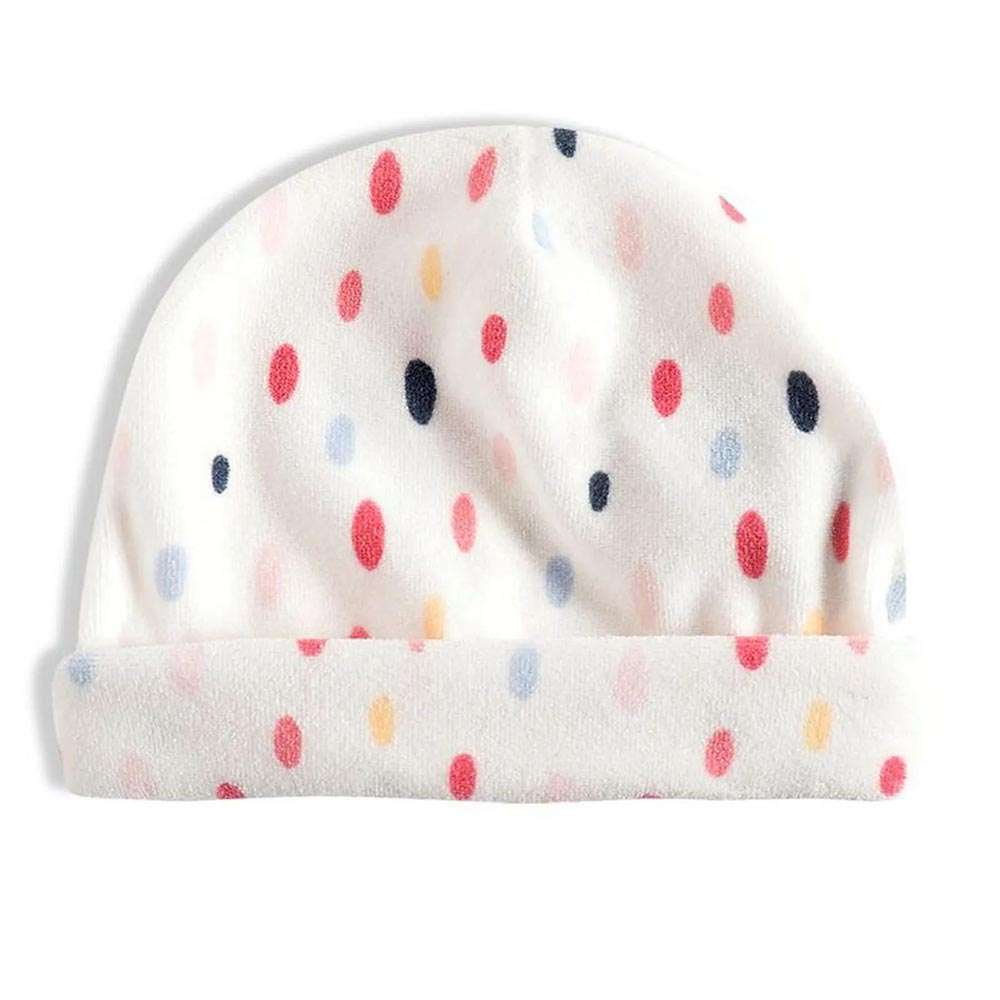 Touca Bolinhas Coloridas em Plush Neve - Off White - Tip Top