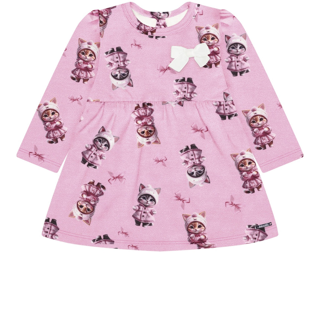 Vestido em Moletinho Soft Gatinha - Alakazoo