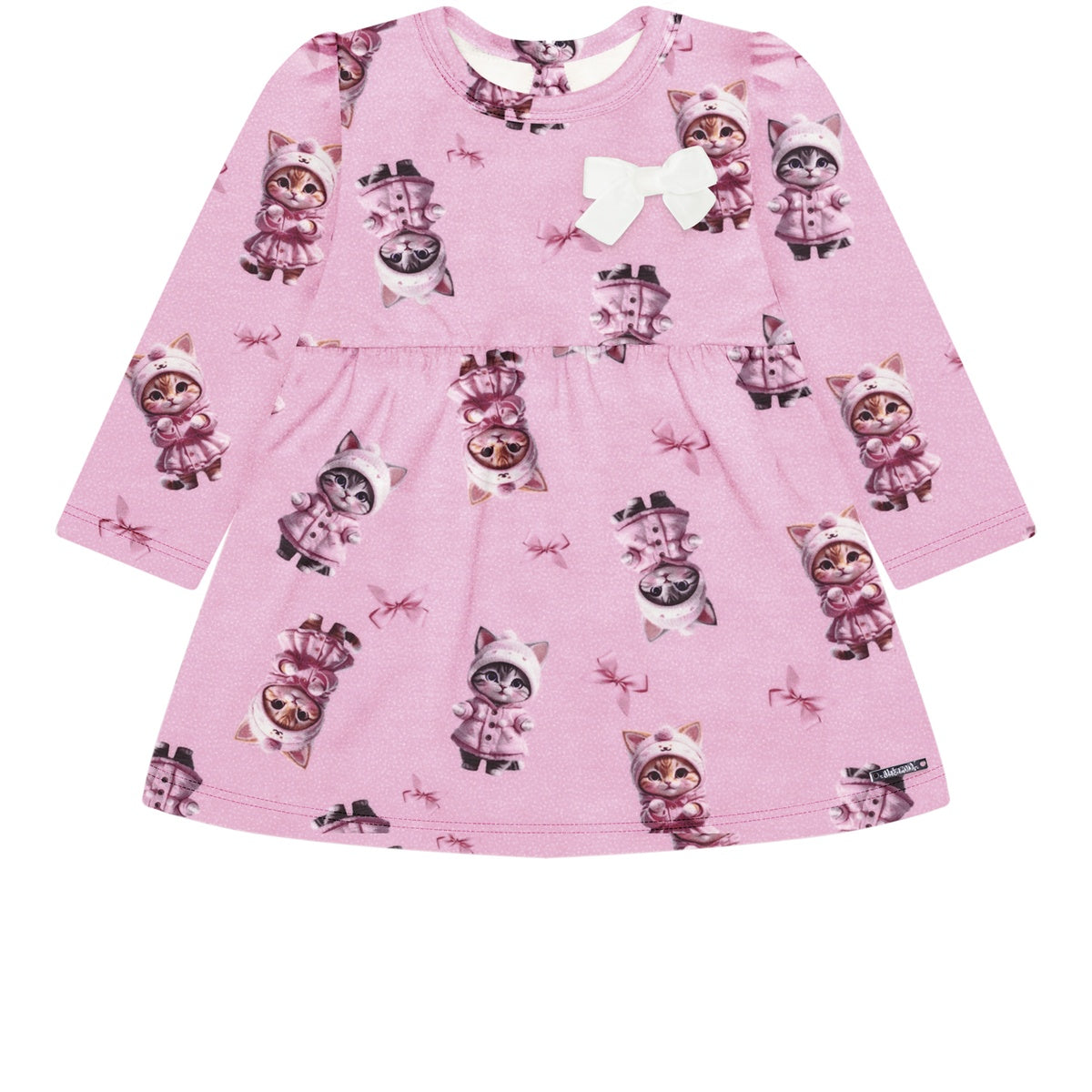 Vestido em Moletinho Soft Gatinha - Alakazoo