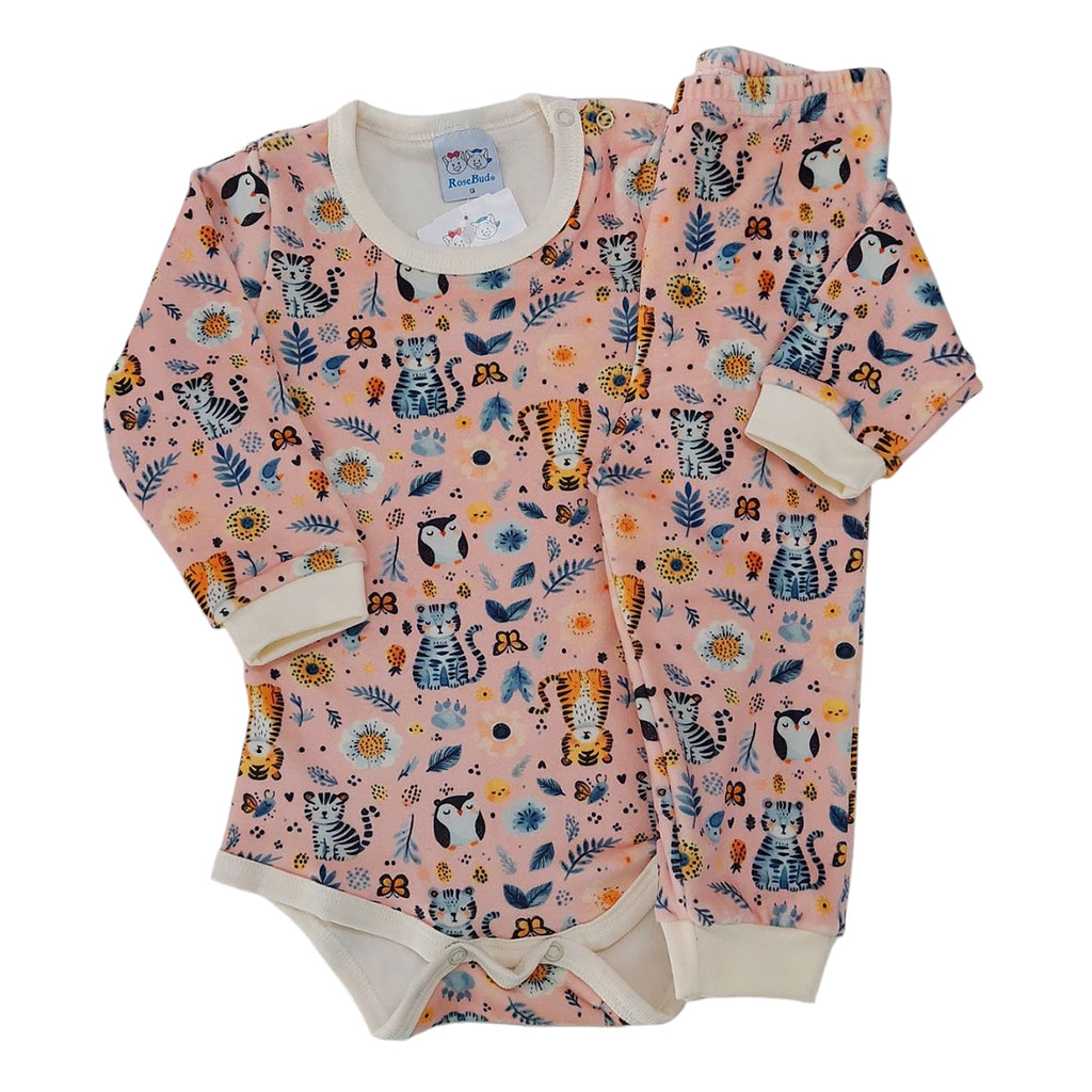 Conjunto Body e Calça Fleece Luxo Bebê Menina - Rosebud