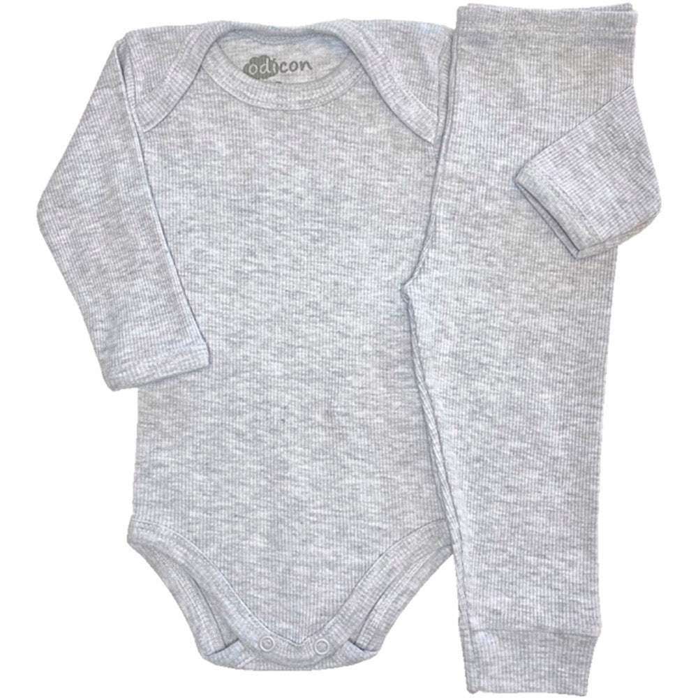 Conjunto Pijama Canelado Bebê Body e Calça - Odicon