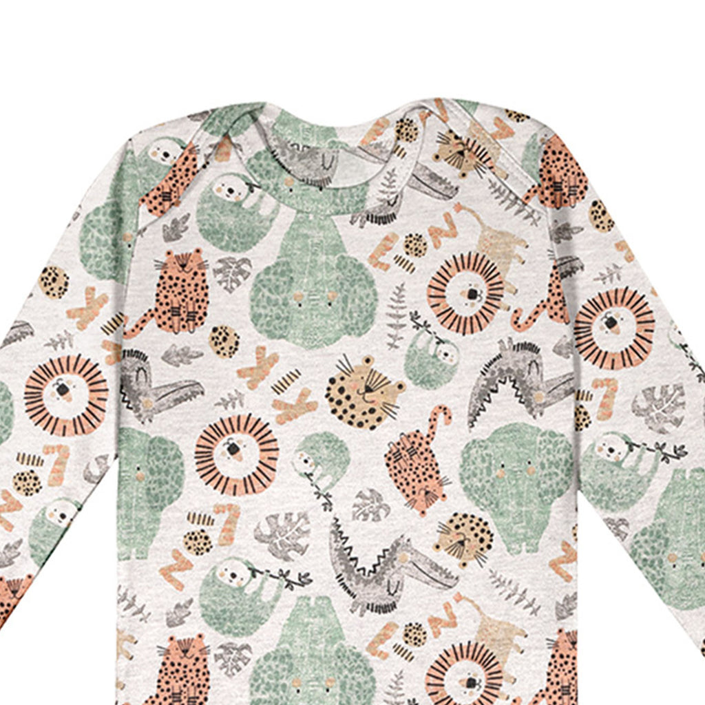 Body Manga Longa Bebê Menino Bichinhos - Kiko Baby