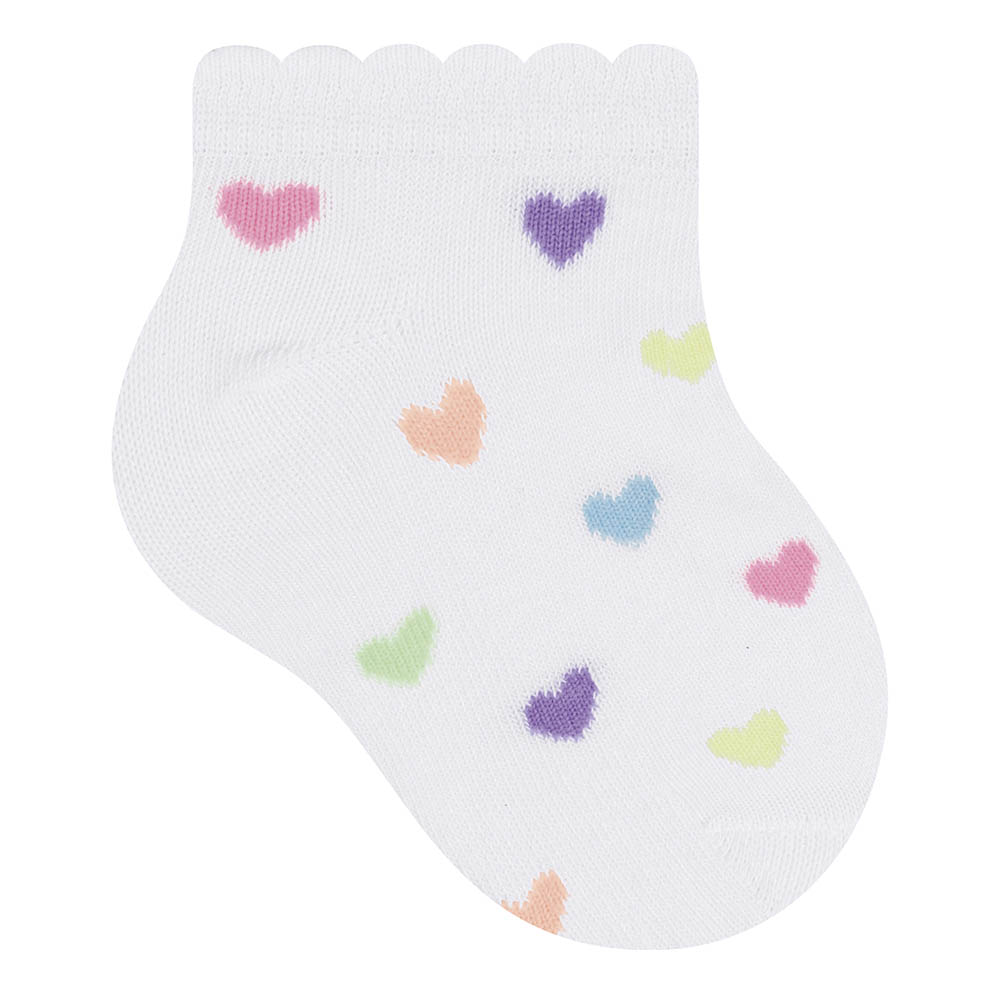 Kit 3 Pares Meia Cano Curto Bebê Menina Flores - Selene