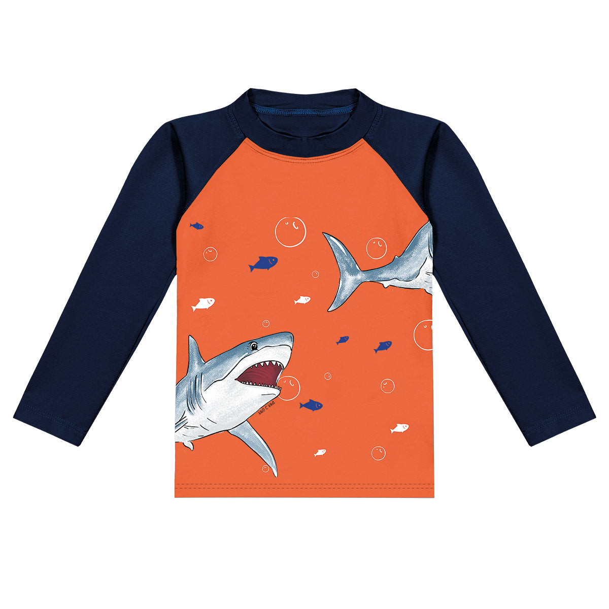 Camiseta Infantil Menino C/ Proteção UV 50+ Tubarão - Kiko e Kika