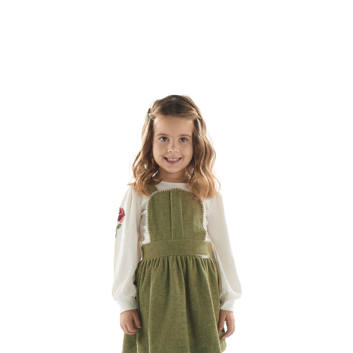 Conjunto Infantil Salopete Cotelê e Blusa Longa - Kiki Xodó