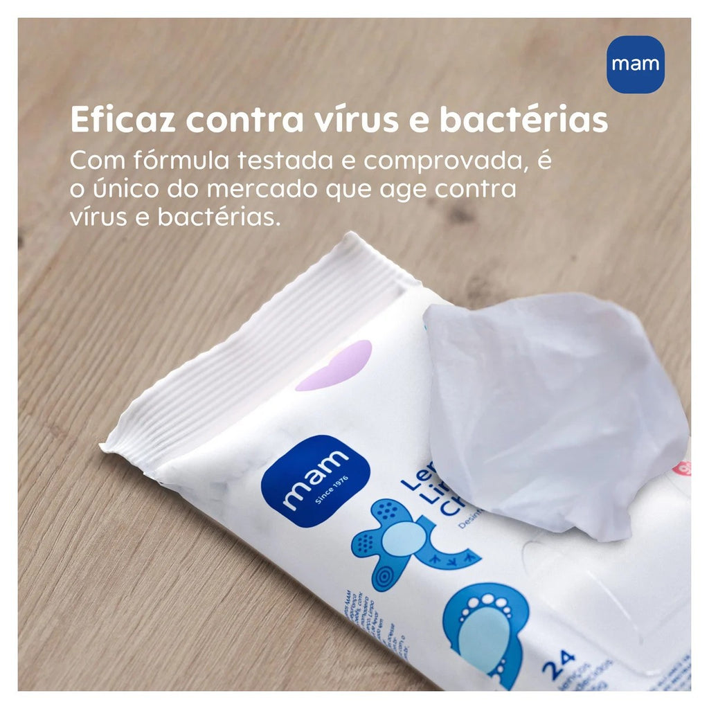 Lenço Umedecido Limpa Chupetas 24un - MAM