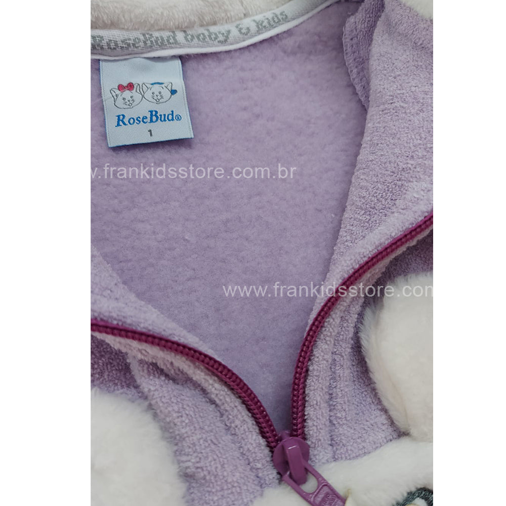 Conjunto Bebê Casaco e Calça Soft Glacê Ursinha - Rosebud