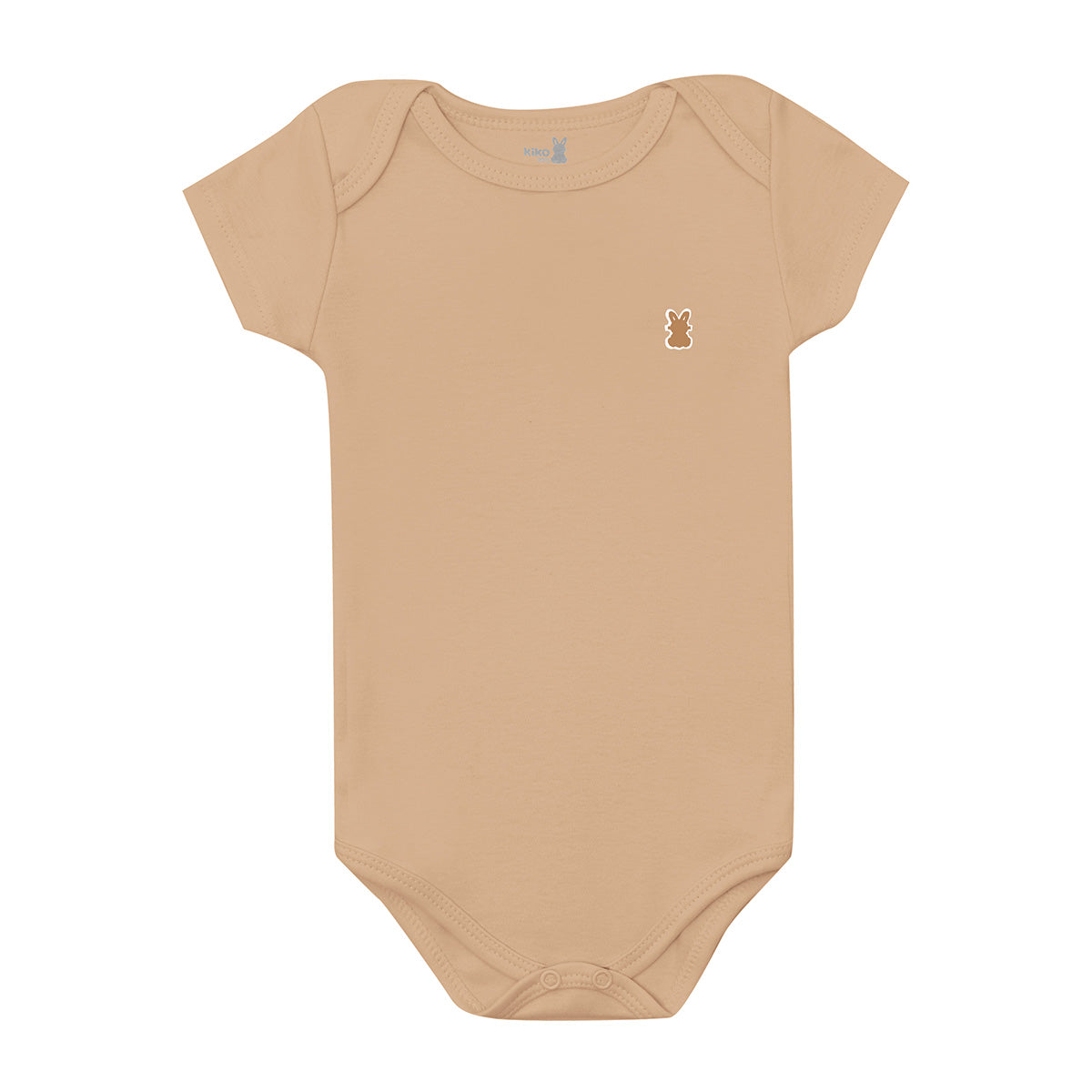 Body Manga Curta Bebê Unissex Liso em Suedine - Kiko Baby