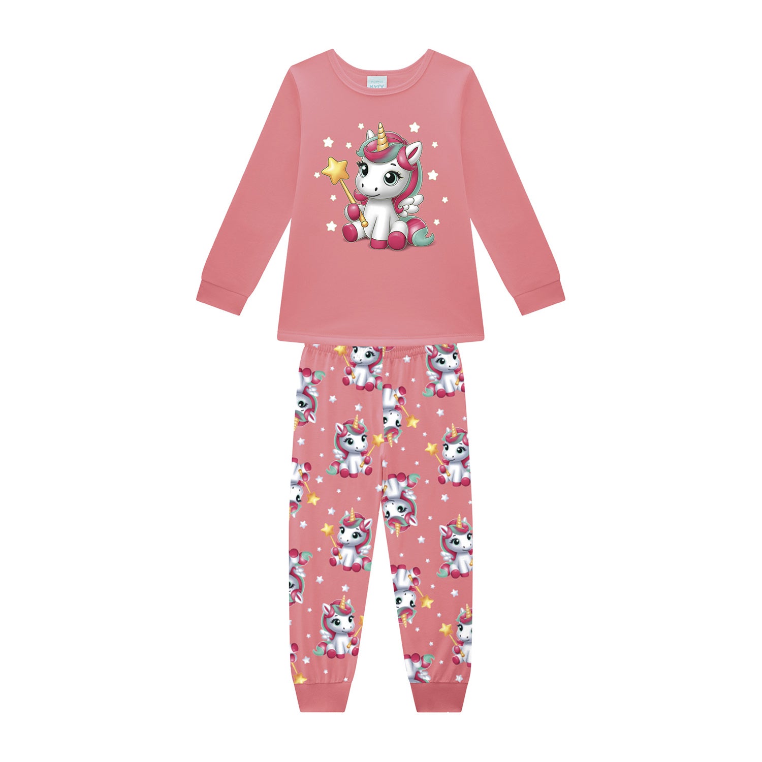 Pijama Moletom Peluciado Brilha no Escuro Unicórnio - Kyly