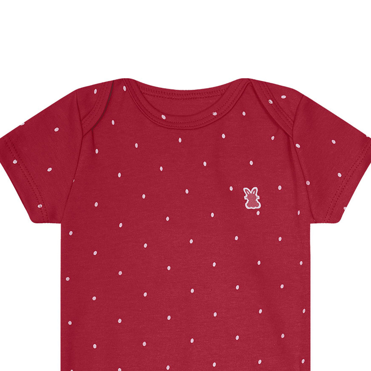 Body Manga Curta Bebê Menina em Suedine Poá - Kiko Baby