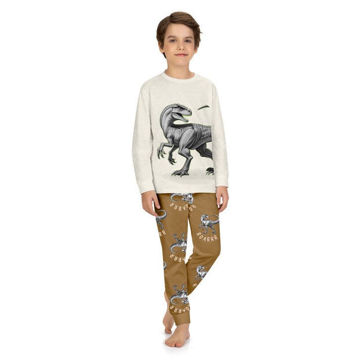 Pijama Menino em Meia Malha Brilha no Escuro Dino - Kyly