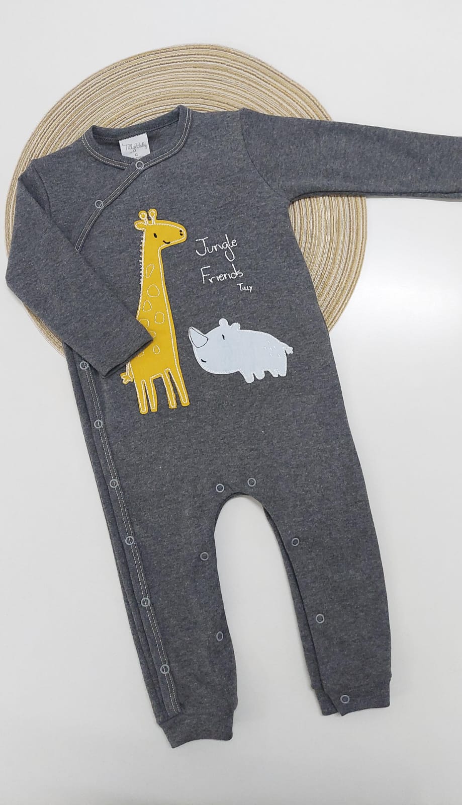 Macacão Longo Masculino Suedine Jungle Friends - Tilly Baby